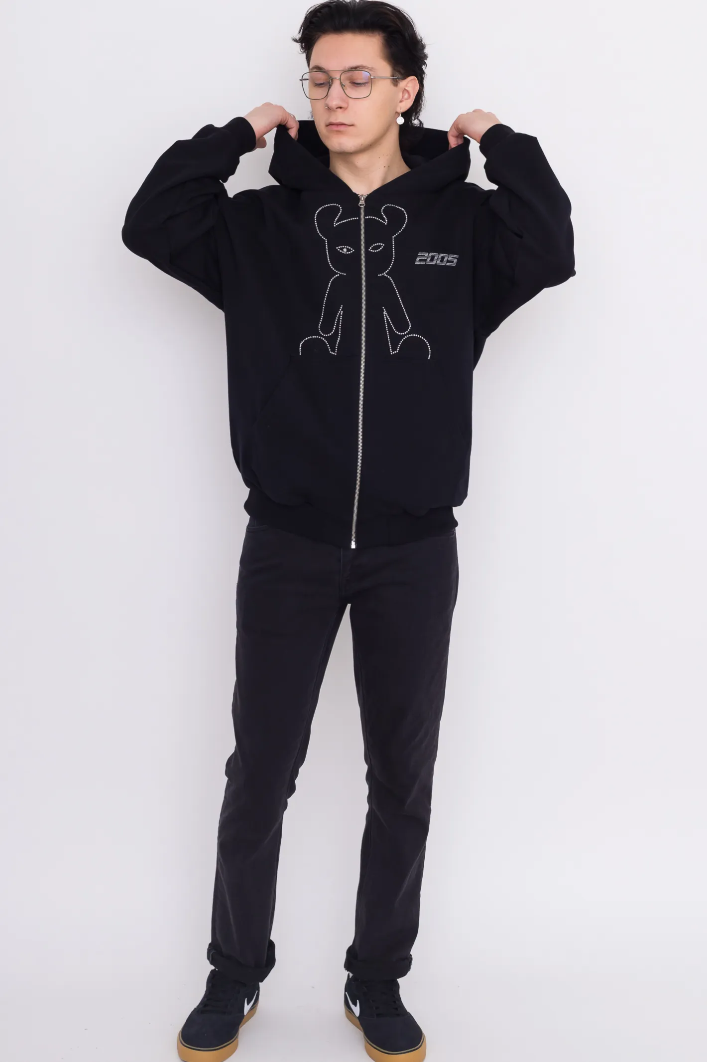 Bluzy Rozpinane-2005 Bluza Rozpinana Studded Horned Lucy Zip Hoodie