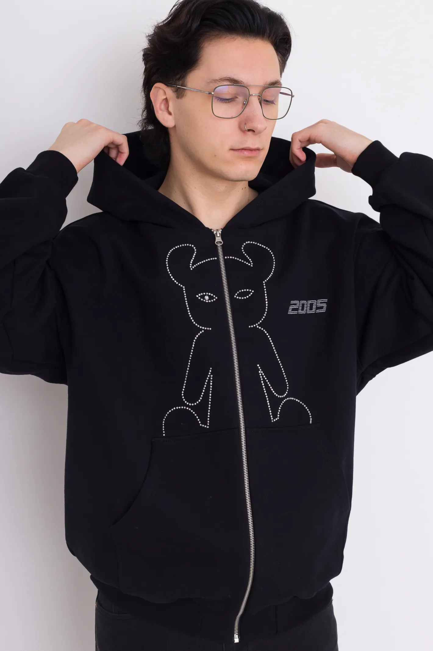 Bluzy Rozpinane-2005 Bluza Rozpinana Studded Horned Lucy Zip Hoodie