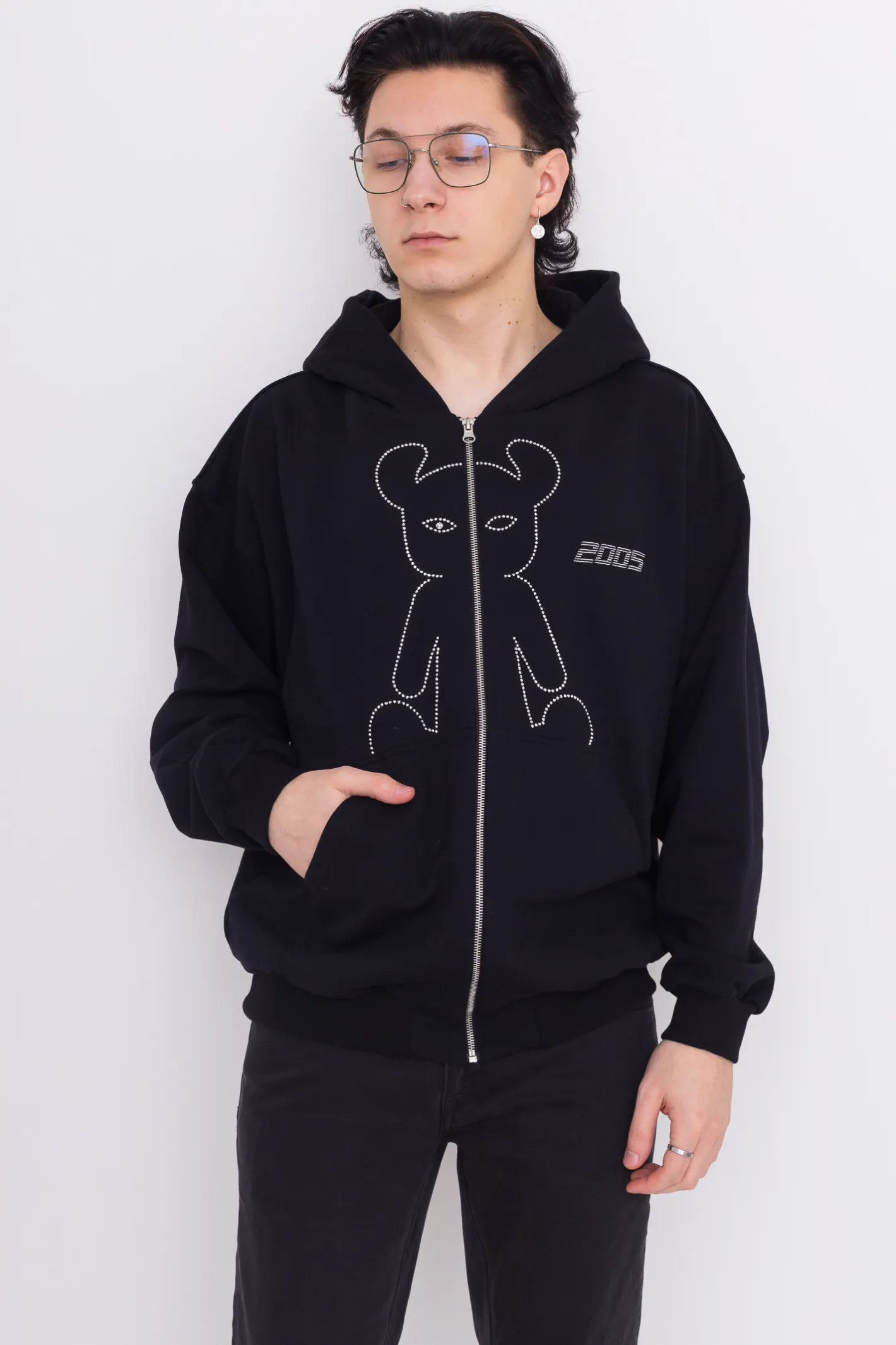 Bluzy Rozpinane-2005 Bluza Rozpinana Studded Horned Lucy Zip Hoodie