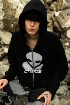 Bluzy Rozpinane-Chaos Bluza Rozpinana Alien Zip Hoodie