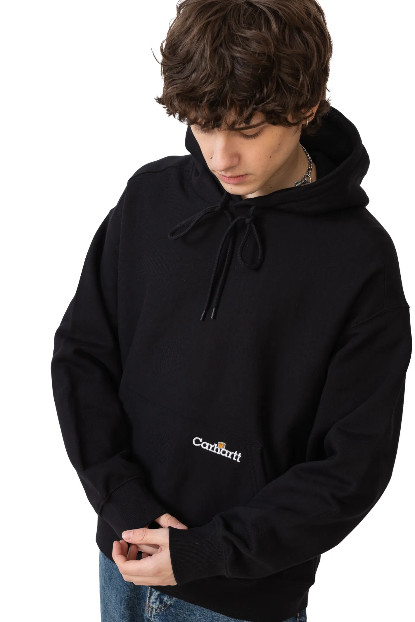 Bluzy Z Kapturem-Carhartt WIP Bluza Z Kapturem Label Script