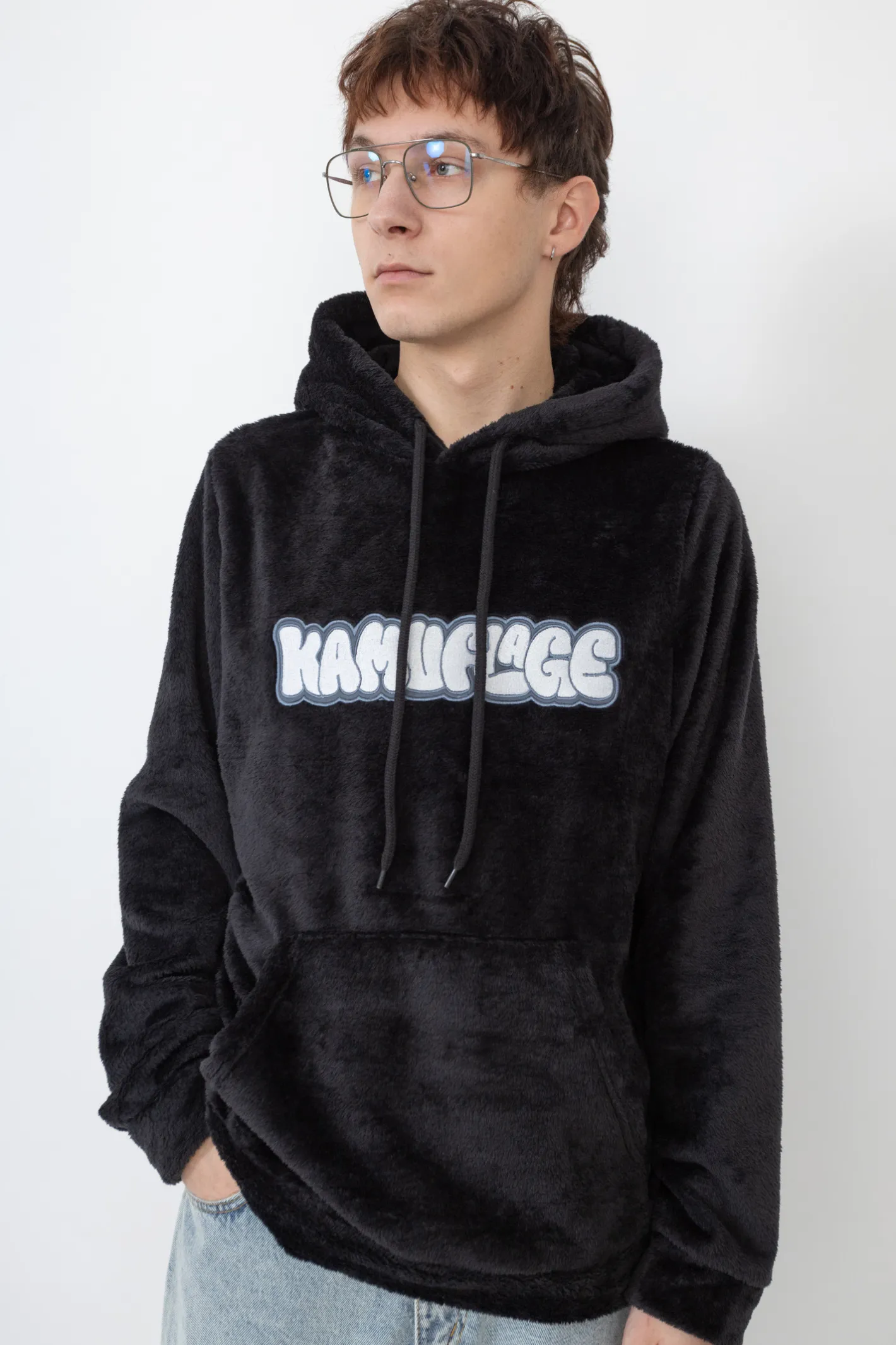Bluzy Polarowe|Bluzy Z Kapturem-Kamuflage Bluza Z Kapturem Puff Stone