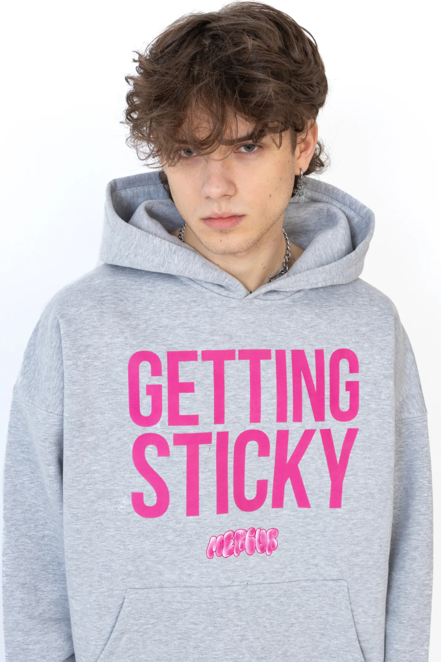 Bluzy Z Kapturem-Mercur Bluza Z Kapturem Bubblegum