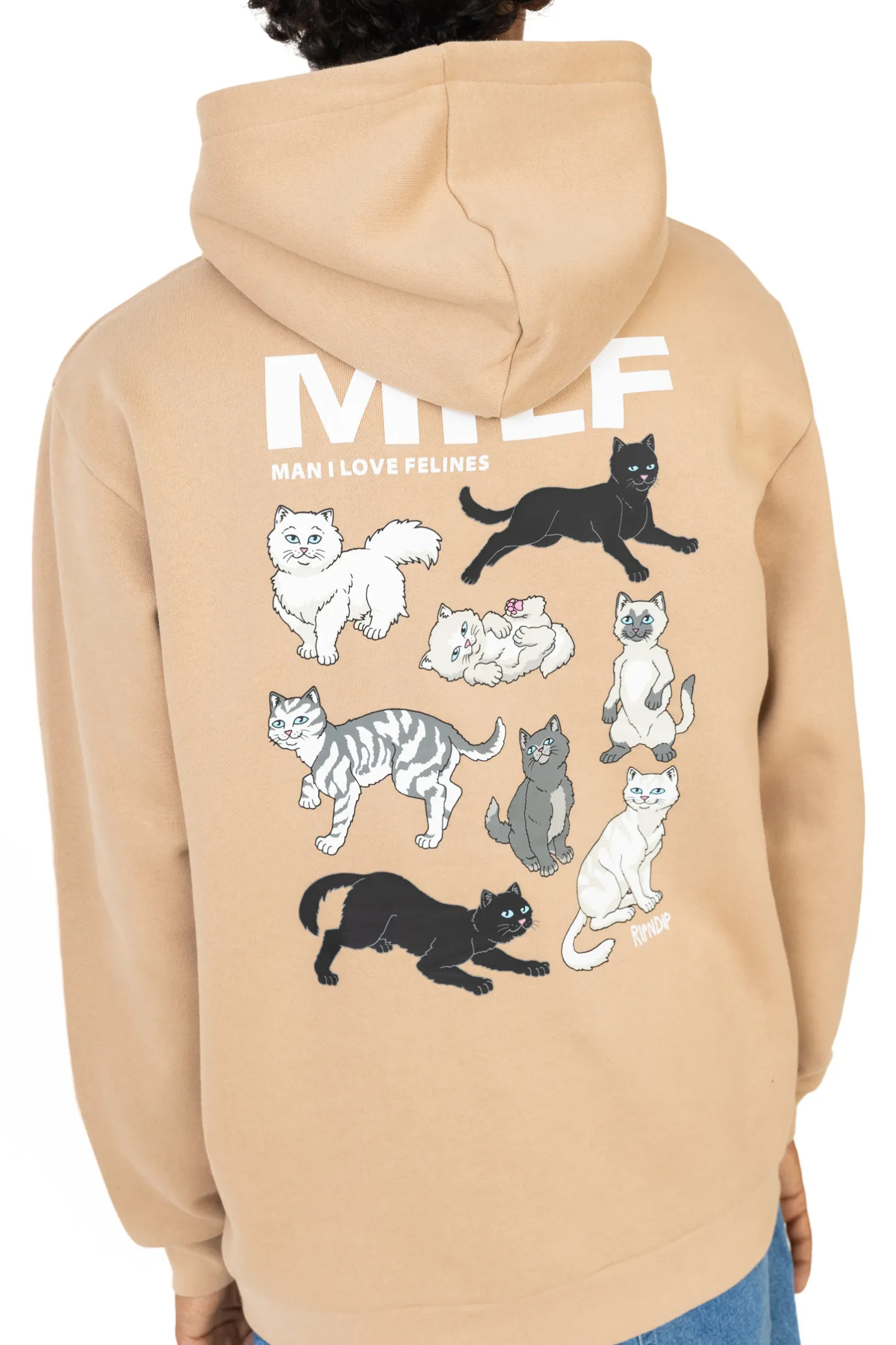 Bluzy Z Kapturem-Ripndip Bluza Z Kapturem Man I Love Felines
