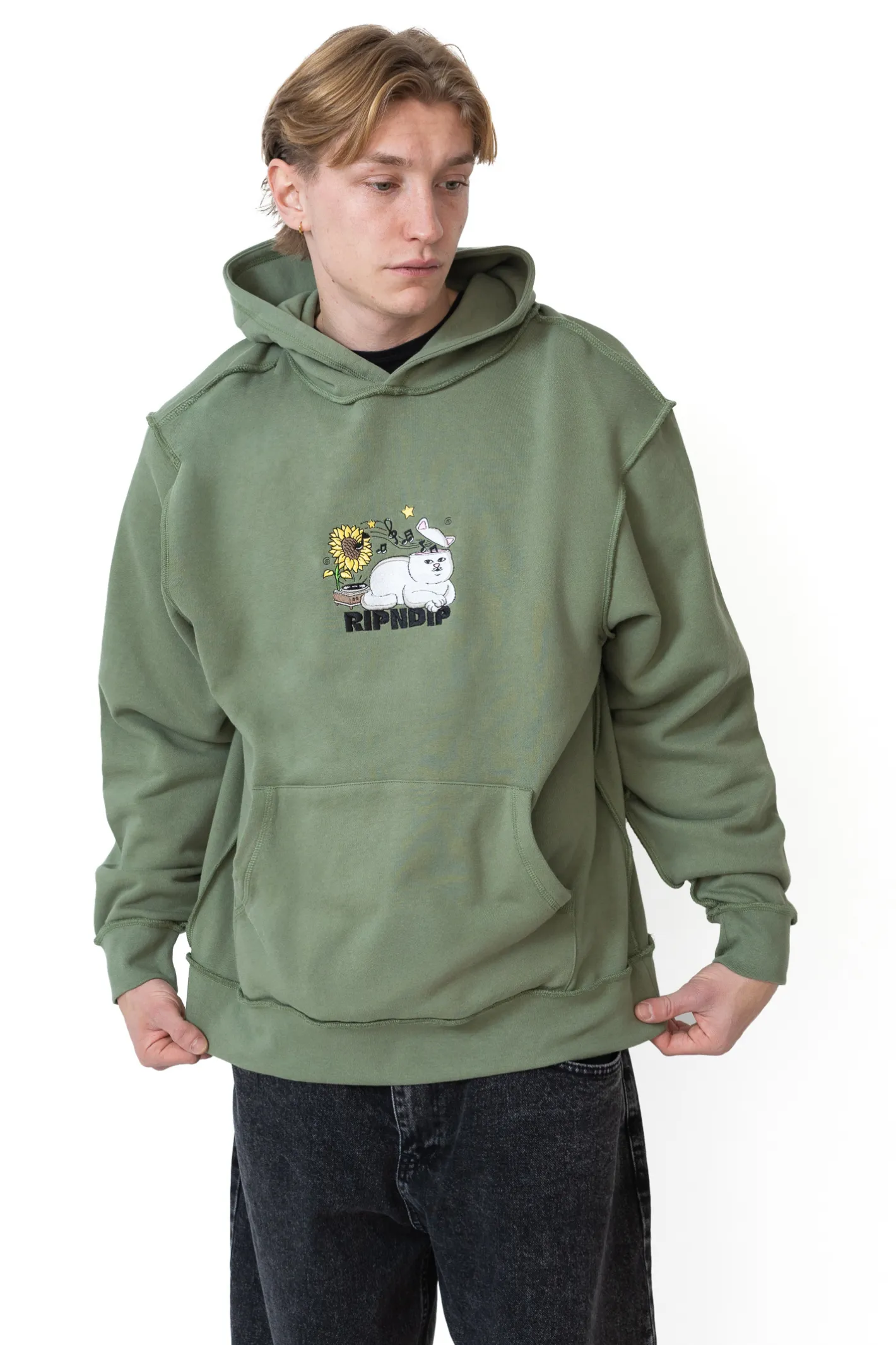 Bluzy Z Kapturem-Ripndip Bluza Z Kapturem No Music No Life