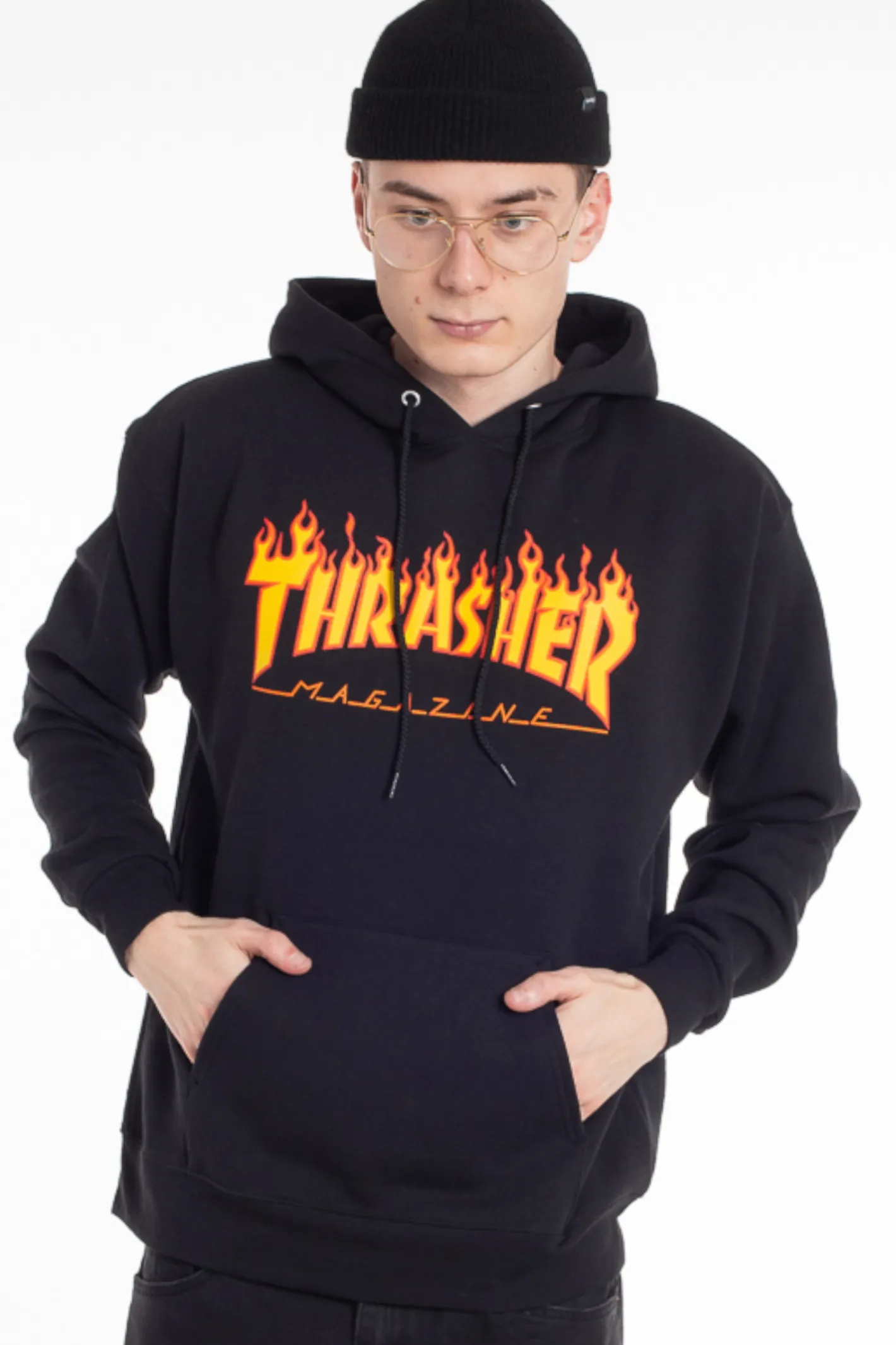 Bluzy Z Kapturem-Thrasher Skateboard Mag. Bluza Z Kapturem Thrasher Flame