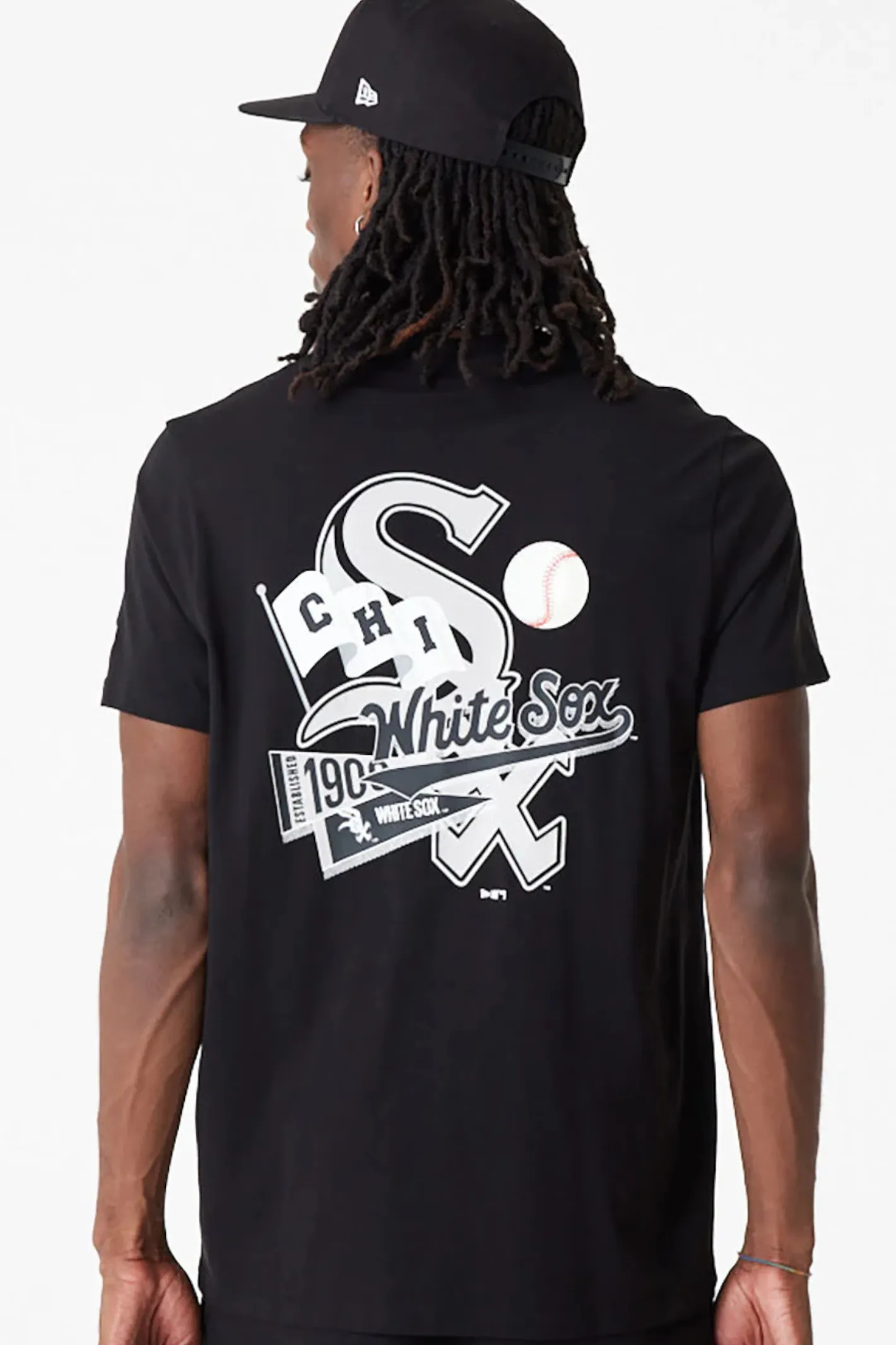 T-shirty-New Era Cap Koszulka New Era Chicago White Sox MLB Flag Graphic