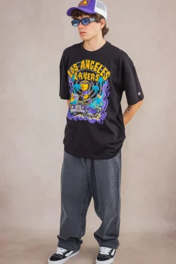 T-shirty-New Era Cap Koszulka New Era LA Lakers Graphic Drop Shoulder