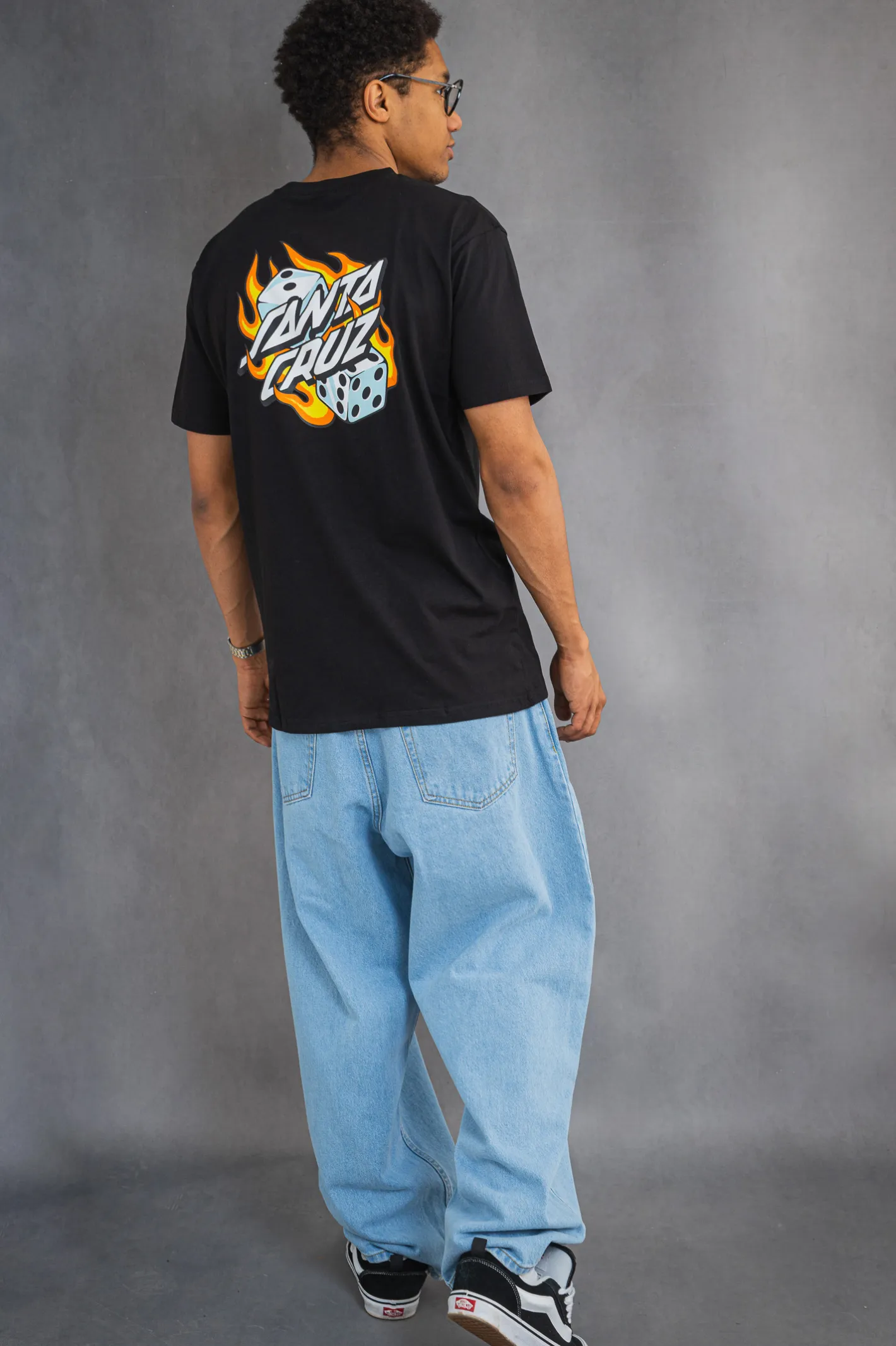 T-shirty-Santa Cruz Skateboards Koszulka Santa Cruz Flaming Dice Dot Chest
