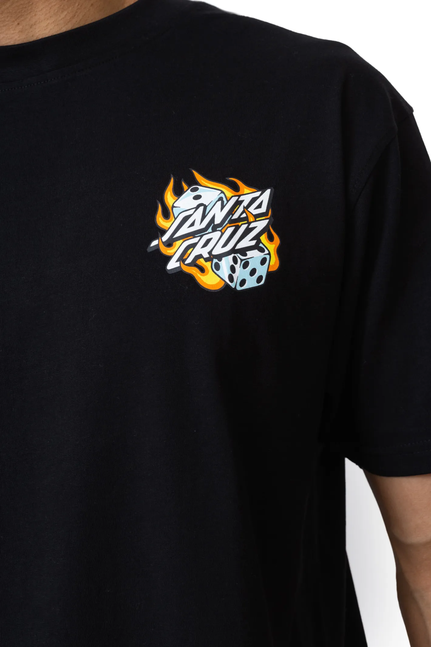 T-shirty-Santa Cruz Skateboards Koszulka Santa Cruz Flaming Dice Dot Chest