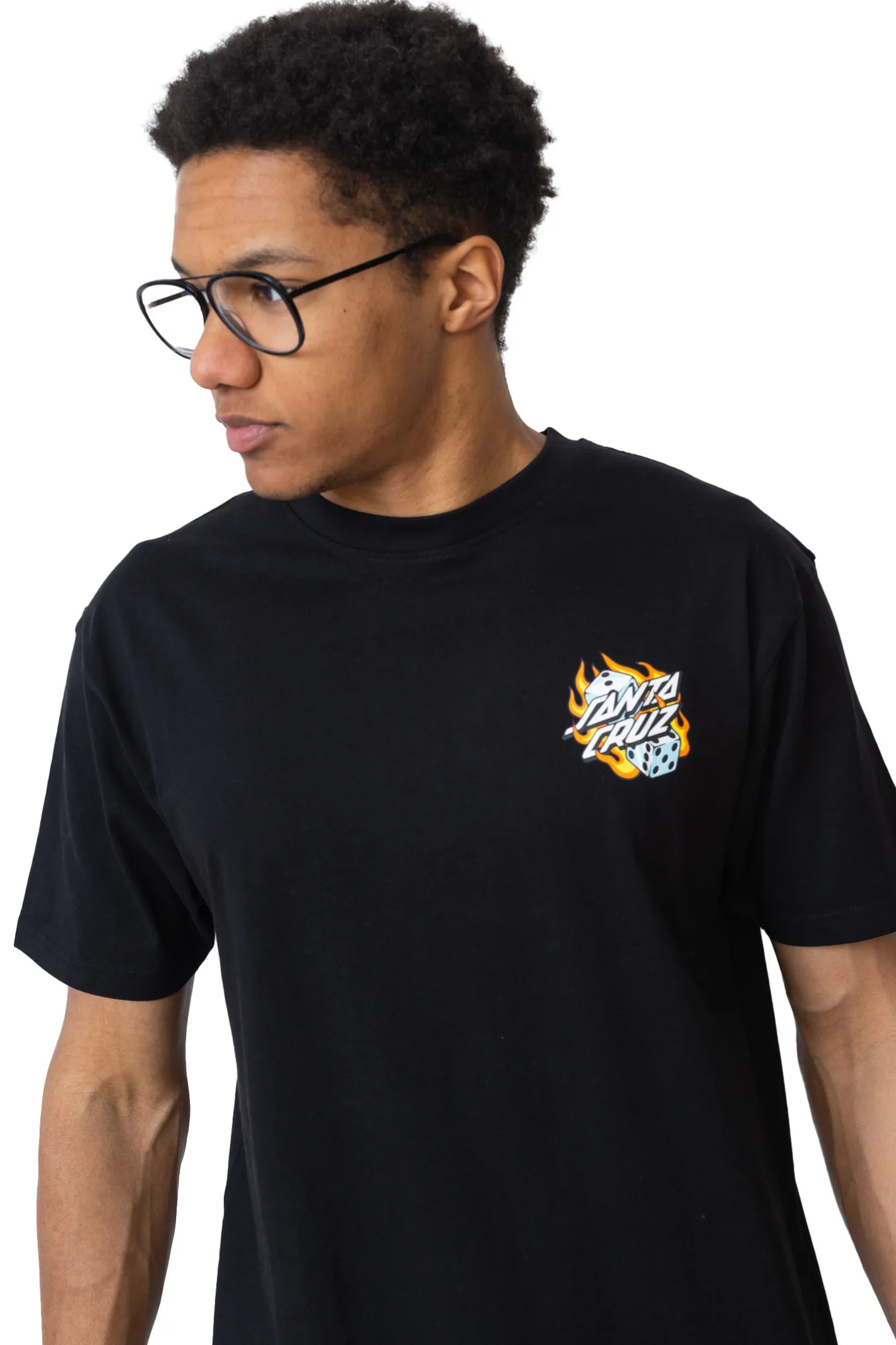 T-shirty-Santa Cruz Skateboards Koszulka Santa Cruz Flaming Dice Dot Chest