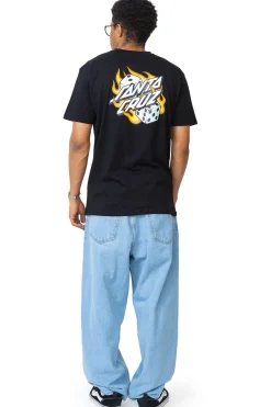 T-shirty-Santa Cruz Skateboards Koszulka Santa Cruz Flaming Dice Dot Chest