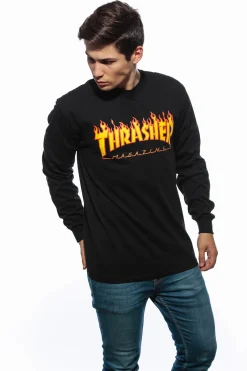 Longsleeve-Thrasher Skateboard Mag. Longsleeve Thrasher Flame Logo