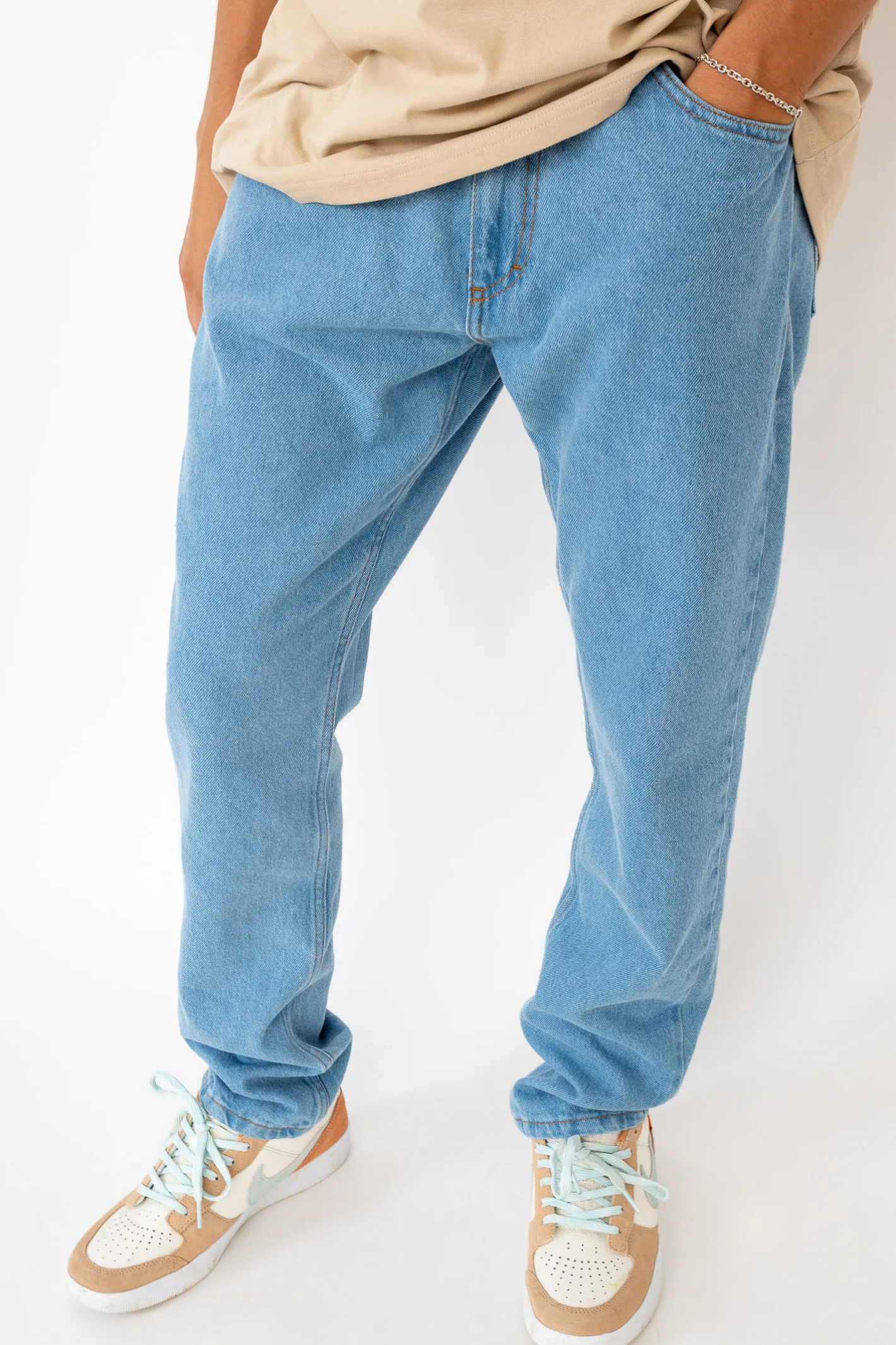 Jeansy-Kamuflage Spodnie Jeansowe Mid-Slim