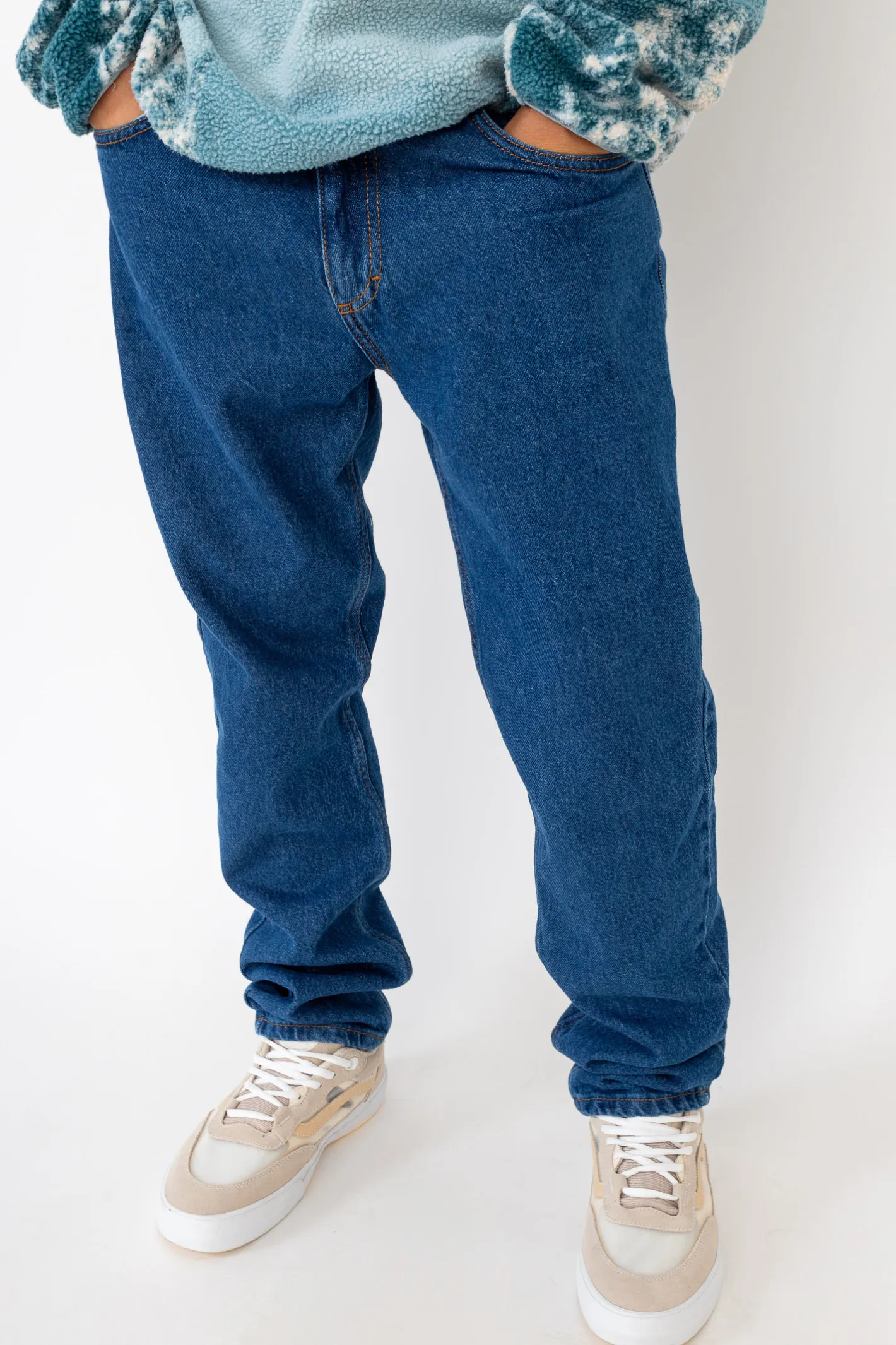 Jeansy-Kamuflage Spodnie Jeansowe Mid-Slim