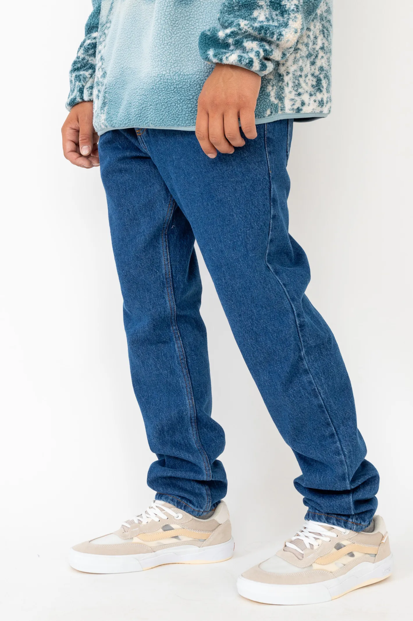 Jeansy-Kamuflage Spodnie Jeansowe Mid-Slim
