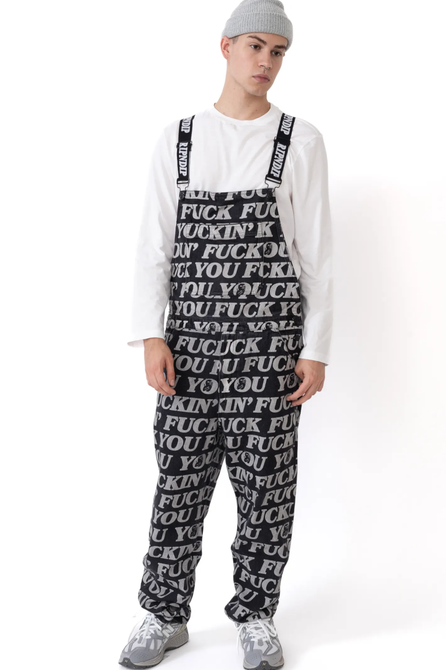 Spodnie Chino / Bojówki|Spodnie Materiałowe-Ripndip Spodnie Fuckin Fuck Denim Overalls