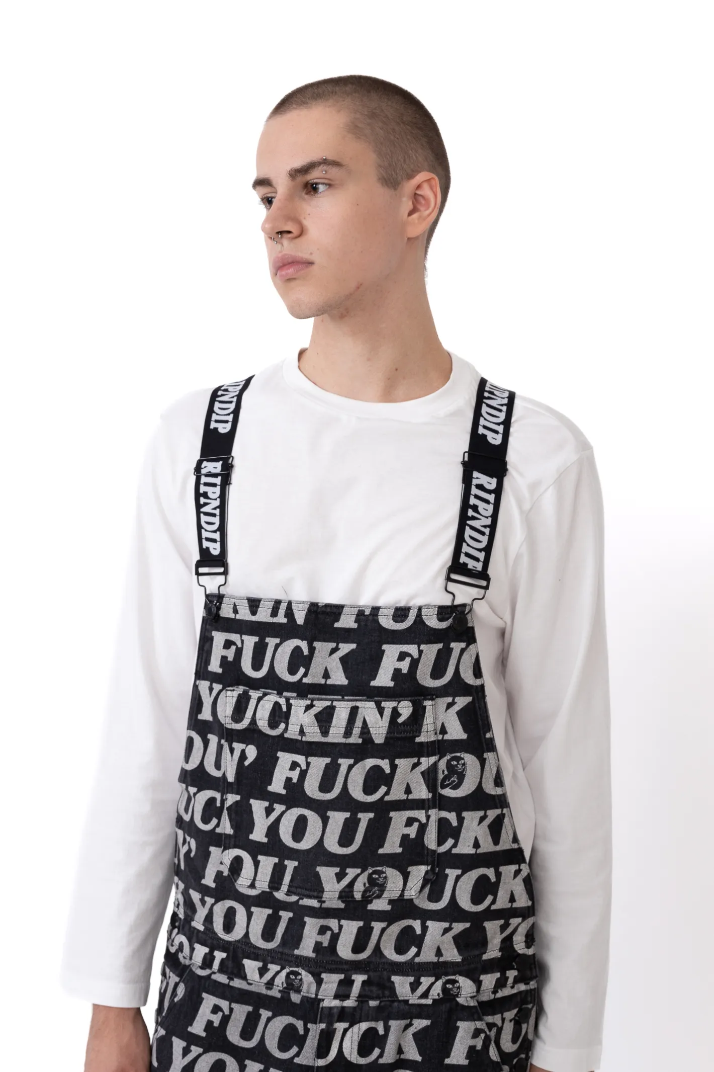 Spodnie Chino / Bojówki|Spodnie Materiałowe-Ripndip Spodnie Fuckin Fuck Denim Overalls